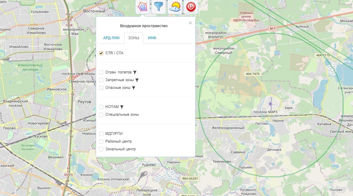 Зоны запрещенные для полетов квадрокоптеров карта москва