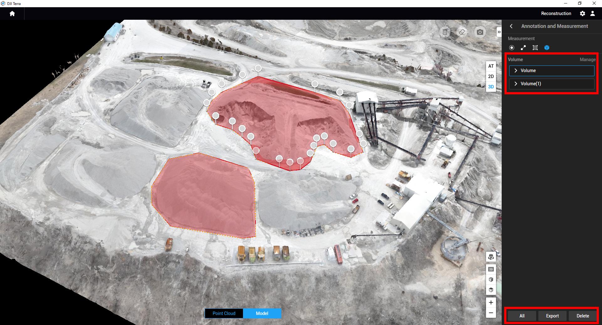 Stockpile Measurements with DJI Enterprise Drones and DJI Terra - Base Plane 3