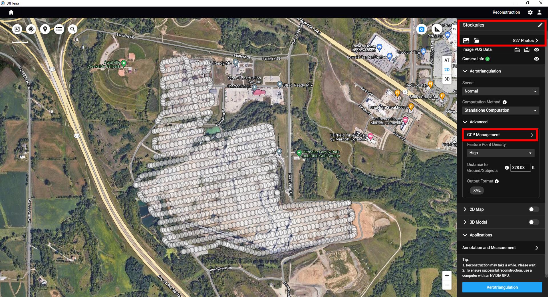 Stockpile Measurements with DJI Enterprise Drones and DJI Terra - Terra GCPs